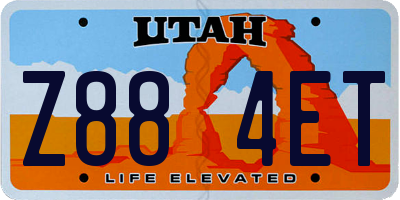 UT license plate Z884ET
