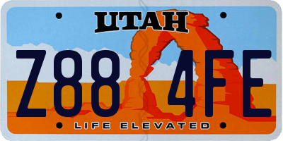 UT license plate Z884FE