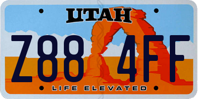 UT license plate Z884FF