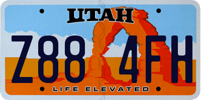 UT license plate Z884FH