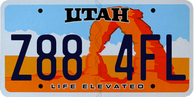 UT license plate Z884FL