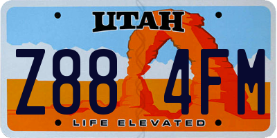 UT license plate Z884FM