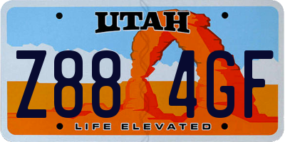 UT license plate Z884GF