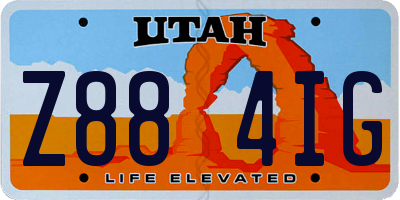 UT license plate Z884IG
