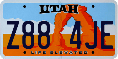 UT license plate Z884JE
