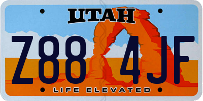 UT license plate Z884JF