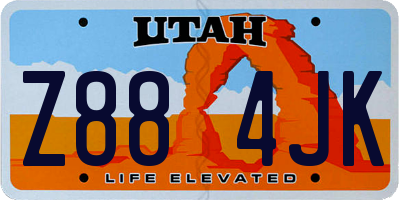 UT license plate Z884JK