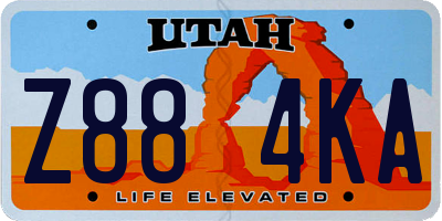 UT license plate Z884KA