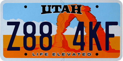 UT license plate Z884KF