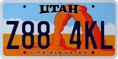 UT license plate Z884KL
