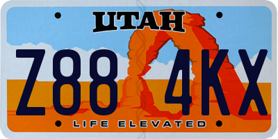 UT license plate Z884KX