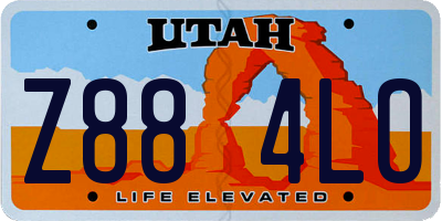 UT license plate Z884LO