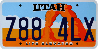 UT license plate Z884LX