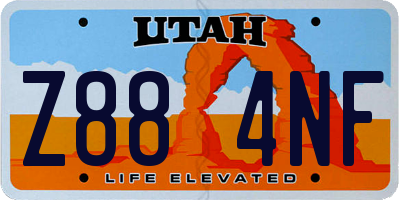 UT license plate Z884NF