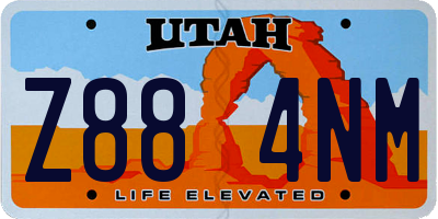 UT license plate Z884NM