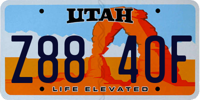 UT license plate Z884OF