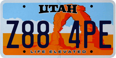 UT license plate Z884PE
