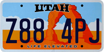 UT license plate Z884PJ
