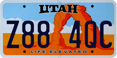 UT license plate Z884QC