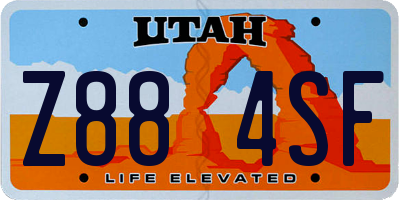 UT license plate Z884SF