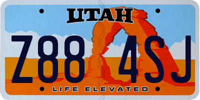 UT license plate Z884SJ