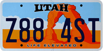 UT license plate Z884ST