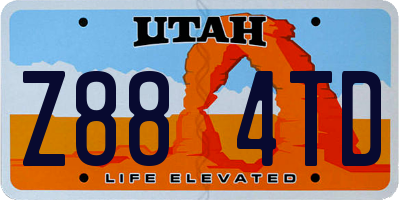 UT license plate Z884TD