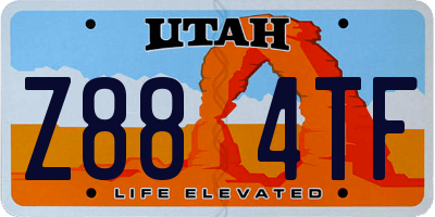 UT license plate Z884TF