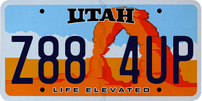 UT license plate Z884UP