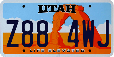 UT license plate Z884WJ