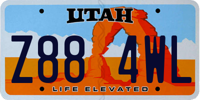 UT license plate Z884WL