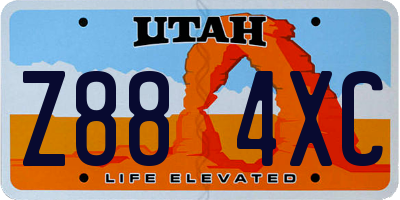 UT license plate Z884XC