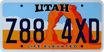 UT license plate Z884XD
