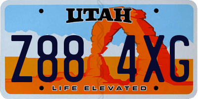 UT license plate Z884XG