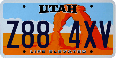 UT license plate Z884XV