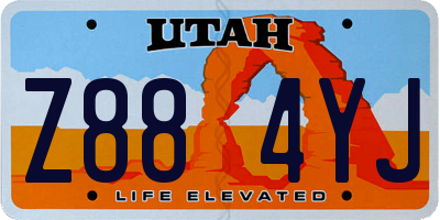 UT license plate Z884YJ