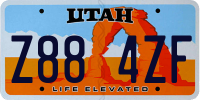 UT license plate Z884ZF