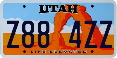 UT license plate Z884ZZ