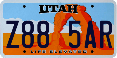 UT license plate Z885AR