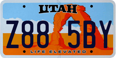 UT license plate Z885BY