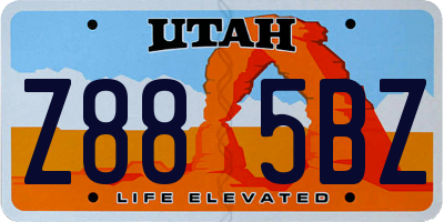 UT license plate Z885BZ