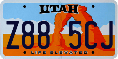 UT license plate Z885CJ