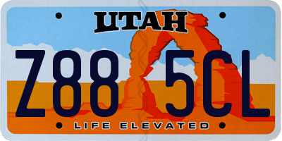 UT license plate Z885CL