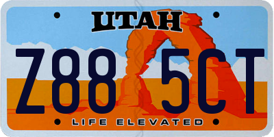UT license plate Z885CT
