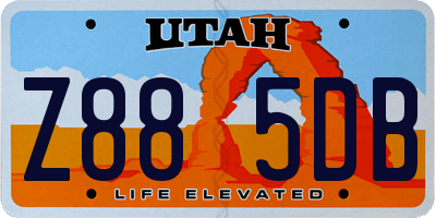 UT license plate Z885DB