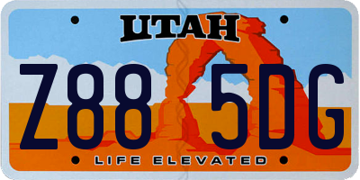 UT license plate Z885DG