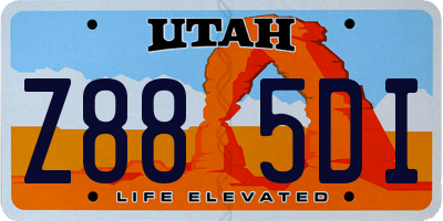 UT license plate Z885DI