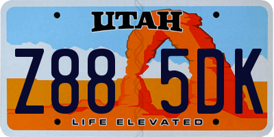 UT license plate Z885DK