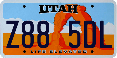 UT license plate Z885DL