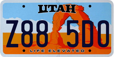 UT license plate Z885DO